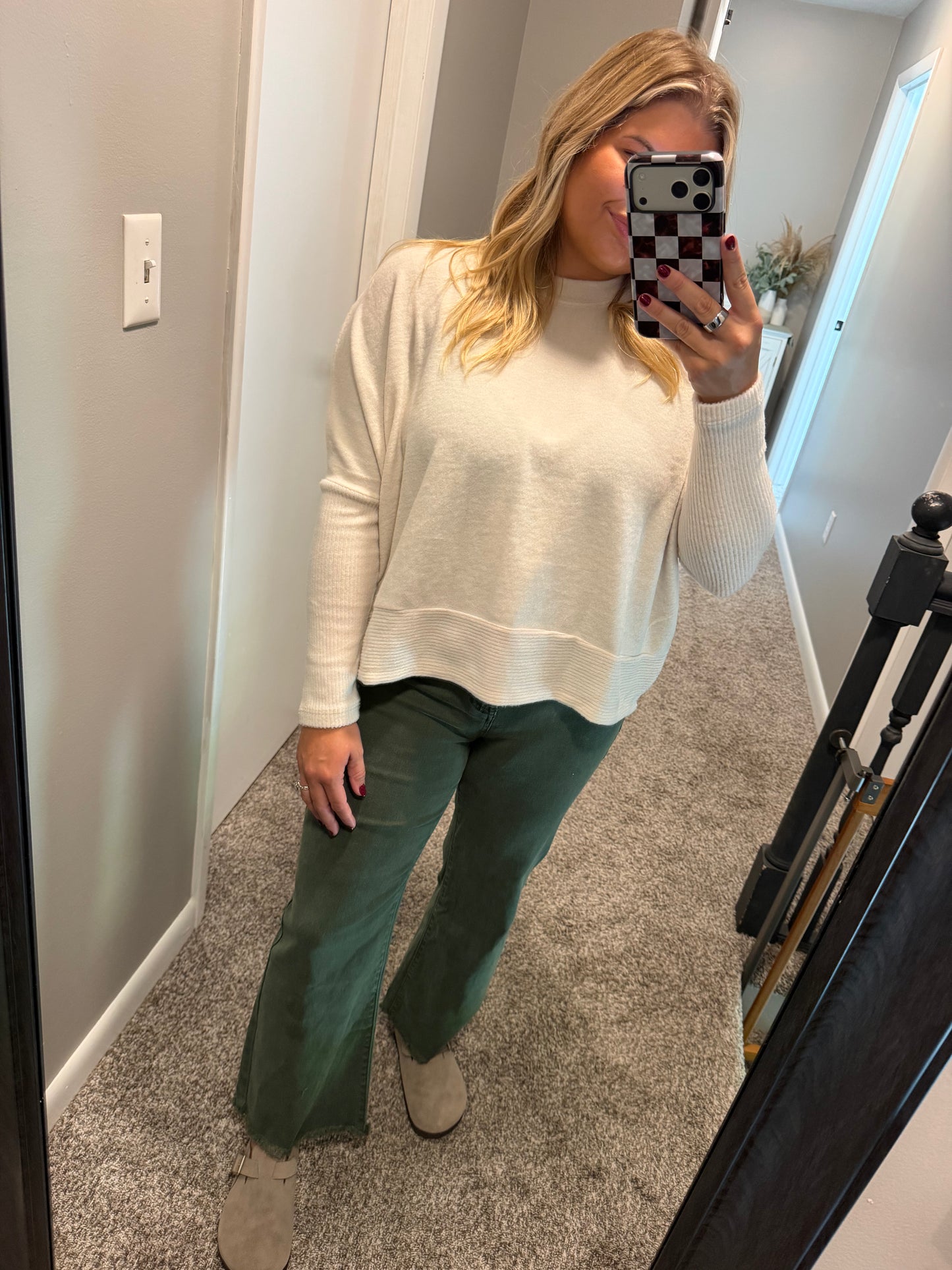 Sadie- Sand Beige Brushed Sweater