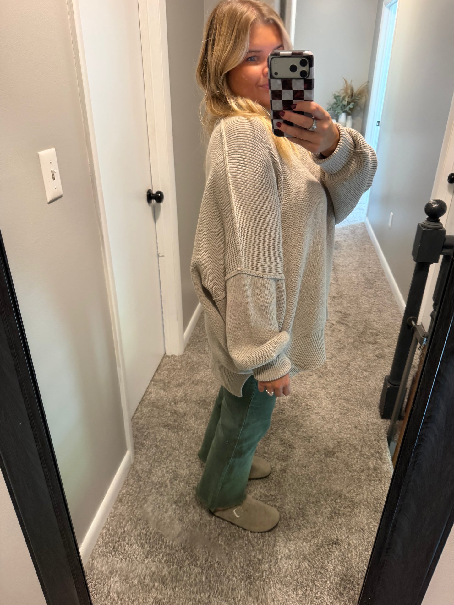 Millie- Heathered Mocha Oversized Sweater