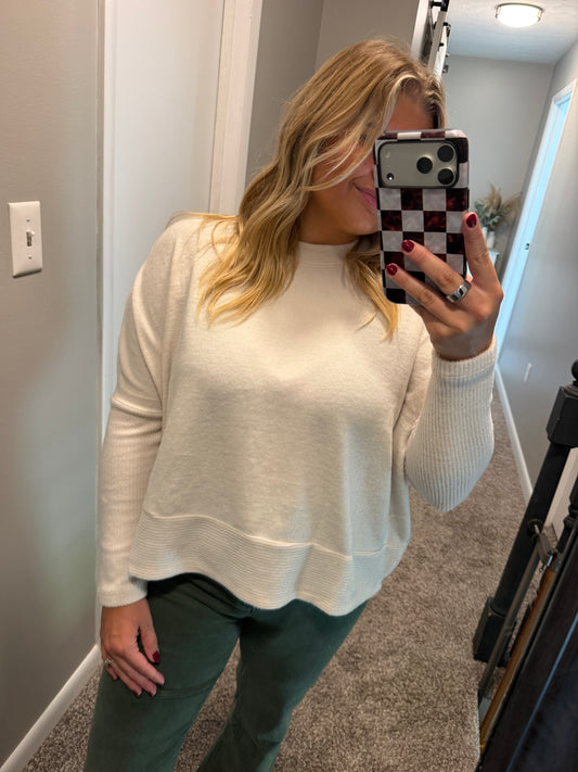 Sadie- Sand Beige Brushed Sweater